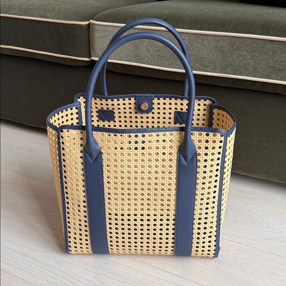 Mark & Graham WATERPROOF CANING TOTE Navy Blue Bag Purse Handbag - Picture 2 of 10